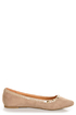 City Classified Money Taupe Studded Pointed Flats