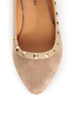 City Classified Money Taupe Studded Pointed Flats