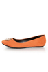 City Classified Quant Coral Orange Medallion Ballet Flats