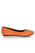 City Classified Quant Coral Orange Medallion Ballet Flats