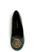 City Classified Quant Green Medallion Ballet Flats