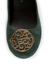 City Classified Quant Green Medallion Ballet Flats