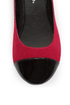 City Classified Yaku Lipstick Red and Black Cap-Toe Ballet Flats