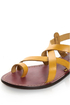 Chinese Laundry Aasha Yellow Leather Strappy Flat Sandals