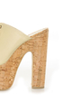 C Label Christian 3 Beige Lace-Up Peep Toe Slide Platforms
