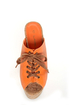 C Label Christian 3 Orange Lace-Up Peep Toe Slide Platforms