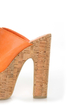 C Label Christian 3 Orange Lace-Up Peep Toe Slide Platforms