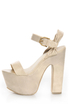 C Label Christian 8 Beige Super Platform Sandals