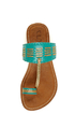 CL by Laundry Crystal Ball Turquoise & Gold Braided Flat Sandals