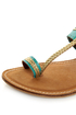 CL by Laundry Crystal Ball Turquoise & Gold Braided Flat Sandals