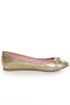 CL by Laundry Get Down Gold Distressed Ballet Flats