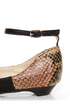 C Label Hudson 11 Black and Tawny Snake Two Tone Pointed Flats