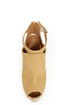 C Label Jocelyn 54 Natural and Gold Peep Toe Platform Booties