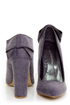 C Label Kristy 6 Purple Burnished Back-Bow Pointed Chunky Heels