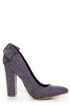 C Label Kristy 6 Purple Burnished Back-Bow Pointed Chunky Heels
