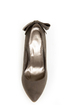 C Label Kristy 6 Taupe Burnished Back-Bow Pointed Chunky Heels