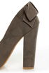 C Label Kristy 6 Taupe Burnished Back-Bow Pointed Chunky Heels