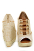Chinese Laundry Make My Day Natural Linen Patchwork Wedges