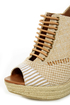 Chinese Laundry Make My Day Natural Linen Patchwork Wedges