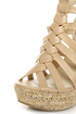 C Label Nancy 5 Beige Strappy Espadrille Wedge Sandals