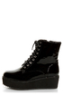 C Label Nata 1 Black Patent Platform Combat Boots