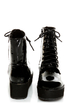 C Label Nata 1 Black Patent Platform Combat Boots
