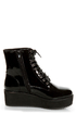 C Label Nata 1 Black Patent Platform Combat Boots
