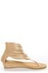 C Label Solara 9 Beige Strappy Ankle Cuff Thong Sandals