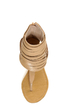 C Label Solara 9 Beige Strappy Ankle Cuff Thong Sandals