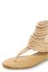 C Label Solara 9 Beige Strappy Ankle Cuff Thong Sandals
