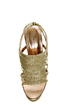 Chinese Laundry Tea Party Glitter Gold Cage Platform Pumps