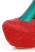 Dollhouse Allure Red Lace Platform Pumps