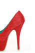 Dollhouse Allure Red Lace Platform Pumps