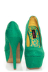 Dollhouse Allure Teal Lace Platform Pumps
