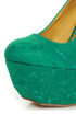 Dollhouse Allure Teal Lace Platform Pumps