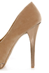 Dollhouse Devoted Nude and Metallic Peep Toe Pumps