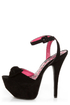 Dollhouse Flaunt Black Peep Toe Platform Pumps