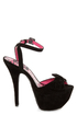 Dollhouse Flaunt Black Peep Toe Platform Pumps