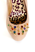 Dollhouse Gemini Nude Bejeweled and Spiked Platform Heels