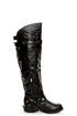 Dollhouse Hit Black Biker Babe Belted OTK Motorcycle Boots
