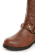 Dollhouse Hit Chestnut Biker Babe Belted OTK Motorcycle Boots