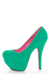 Dollhouse Kammy Sea Green Super Platform Heels