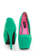 Dollhouse Kammy Sea Green Super Platform Heels