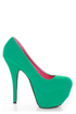 Dollhouse Kammy Sea Green Super Platform Heels