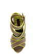 Dollhouse Muse Taupe Suede Neon Yellow Platform Heels