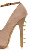 Dollhouse Notorious Taupe Studded Platform Pumps