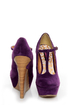 Dollhouse Trip Purple T-Strap Platform Wedges
