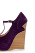 Dollhouse Trip Purple T-Strap Platform Wedges