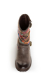 Dollhouse Yarn Brown Multi Yarn-Striped Ankle Boots