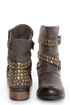 Dirty Laundry Showstopper Brown Studded Motorcycle Boots